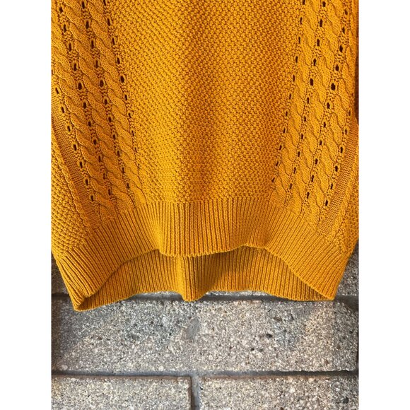 Volcom Womens Mustard Yellow Cable Knit Sweater XS - Picture 5 of 8